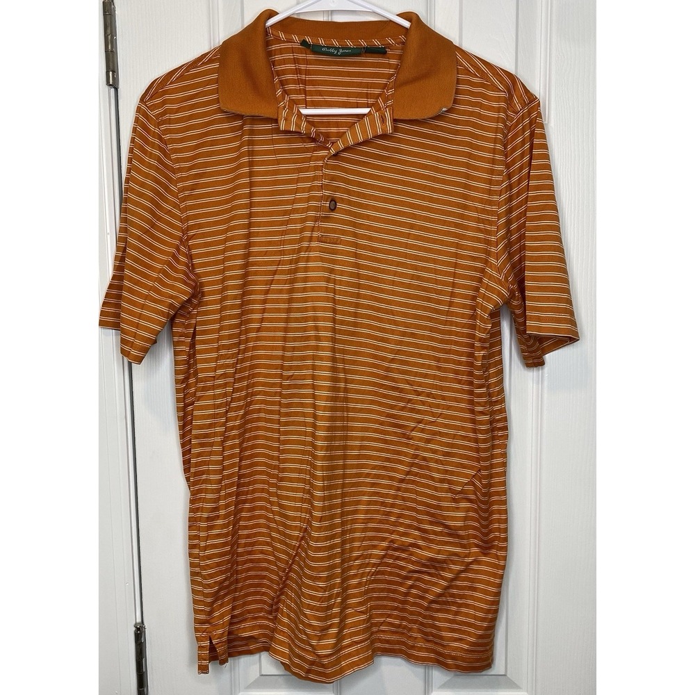 Bobby Jones‎ Men's Athletic Golf Polo Orange Striped Size Medium